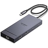 UGREEN Revodok Pro 2102, 10 in 1 Docking Station Dual 4K@60hz Monitor, USB C Hub with Dual HDMI, USB A&C 10G Hub, SD/TF Card 