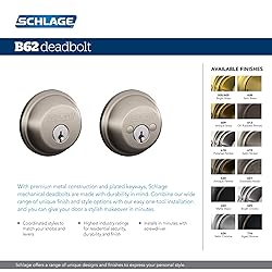 SCHLAGE B62N622 Deadbolt, Keyed 2 Sides, Matte Black