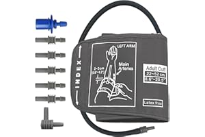 Extra Large Blood Pressure Cuff, 22-52CM circumference-Replaceable cuff for home use BP Monitors,with 7 connectors, Adult Arm
