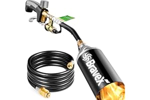 STEINBRÜCKE Propane Torch Weed Burner Torch - Weed Torch with 10FT Hose, High Output Outdoor Torch Kit for Garden Stumps Wood Ice Snow Roofing
