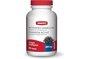 Wampole Activated Charcoal – Digestion Relief – 60 Capsules