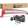 Nilight LED Light Bar 50 Inch Triple Row Spot Flood Combo Lights Red Shell with Wiring Harness Kit for Fog Light Driving Light Work Light on Off-Road Truck SUV ATV UTV