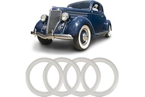 ASTAMOTOR 15" Wheel X 2" Side White Wall Tire Trim Insert, 4 Pack