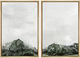 MUDECOR Framed Wall Art Print Set Green and Gray