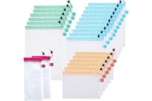 Reusable Produce Bags,Mesh Grocery Bag,Lightweight,See-Through,24 Pack
