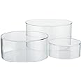 Red Co. Set of 3 Sizes (6", 5", 4") Acrylic Round Cylinder Display Nesting Riser Stands with Hollow Bottoms, Crystal Clear