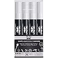 Mr. Pen- White Chalk Markers, 4 Pack, Dual Tip, 8 Assorted Colors, For Non-Porous Surfaces, Reversible Chisel and Bullet Tip