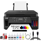 Canon PIXMA G6020 MegaTank All-in-One Printer (3113C002) Bundle | For Home Office, Schoolwork, Labels, Photos, Crafts + Printer Cable + Cleaning Kit (12pc Bundle)