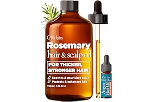 Gya Labs Rosemary & Castor Hair Oil - 4 Fl Oz - for Scalp Health, Strengthens & Protection from Damage