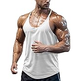 Agilelin Men's Bodybuilding Stringer Tank Tops Quick Dry Workout Shirts Sleeveless Y-Back Tops