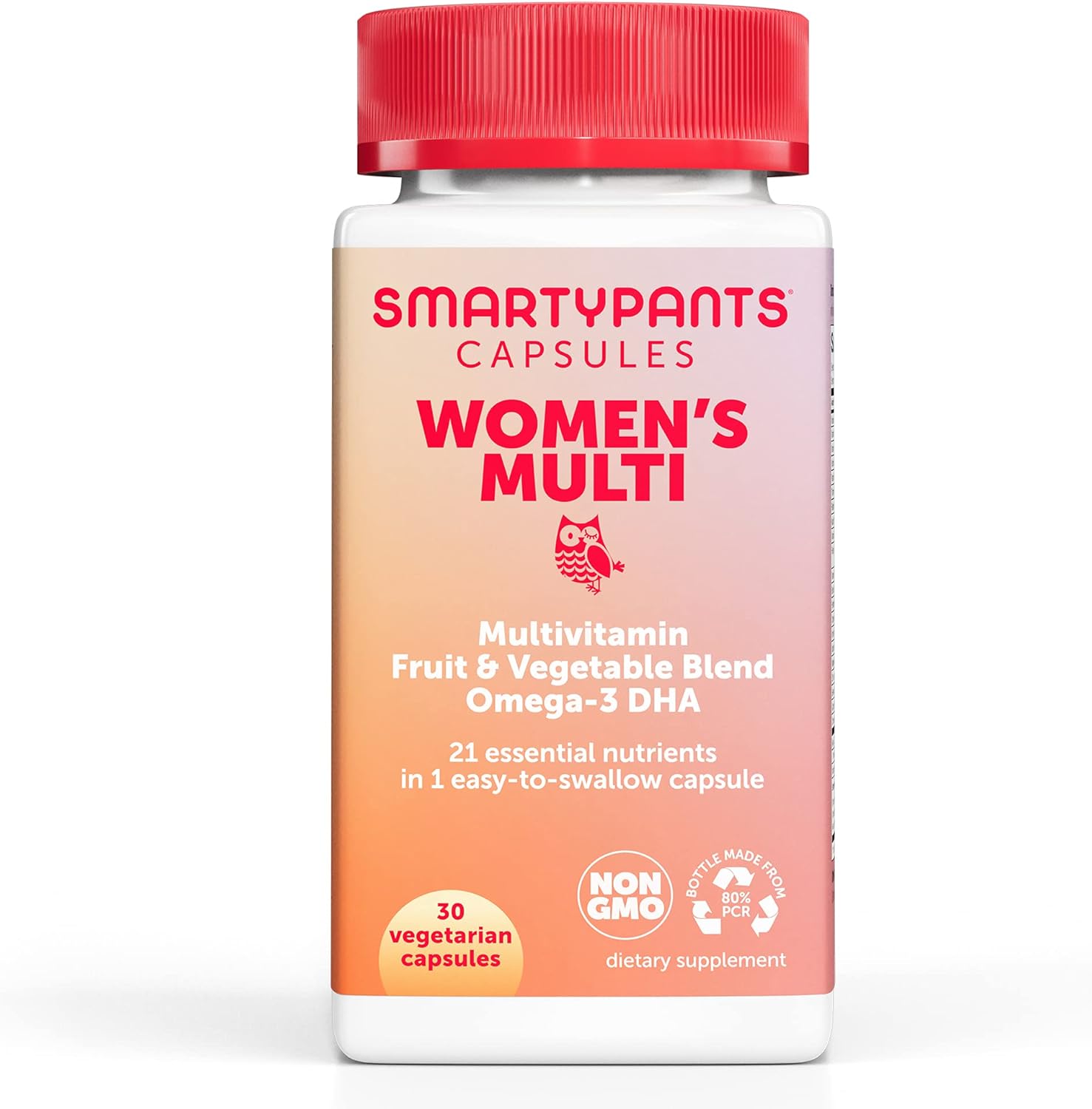 SmartyPants Multivitamin for Women; Omega-3 DHA; Zinc for Immunity; Biotin, Iron, Folate; Vitamins D3, C, B6; Vitamin B12 for Energy; Vegetarian (30 Day Supply): Health & Personal Care
