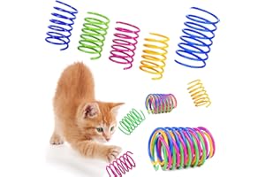 ITPLUS Cat Spring Toys, Bouncy Coil Kitty Cats Spiral Spring Toy for Indoor Cats Heavy Interactive Cat Toys Springy Chew Toys Colorful Springs Cat Toy for Biting, Swatting, Hunting Entertainment Kitten Toys