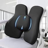 HPWNPP Lumbar Support Pillow, Memory Foam Back Support for Office Chair | Ergonomic memory foam lumbar support helps improve posture, reduce back pressure, and fits most office chairs and car seats.