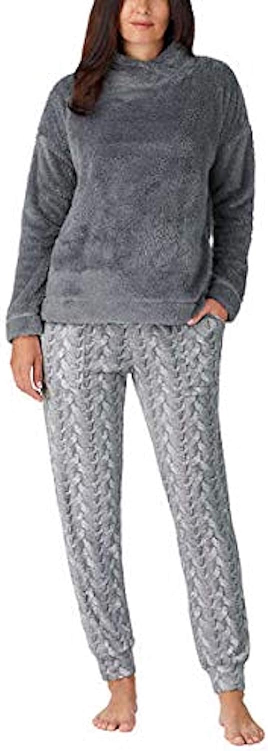 Amazon.com: Jane and Bleecker Ladies Cozy Fleece Lounge Pajama Set (Blue, X-Large) (Gray, XL 