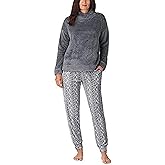 Jane and Bleecker Ladies Cozy Fleece Lounge Pajama Set (Blue, X-Large) (Gray, XL)