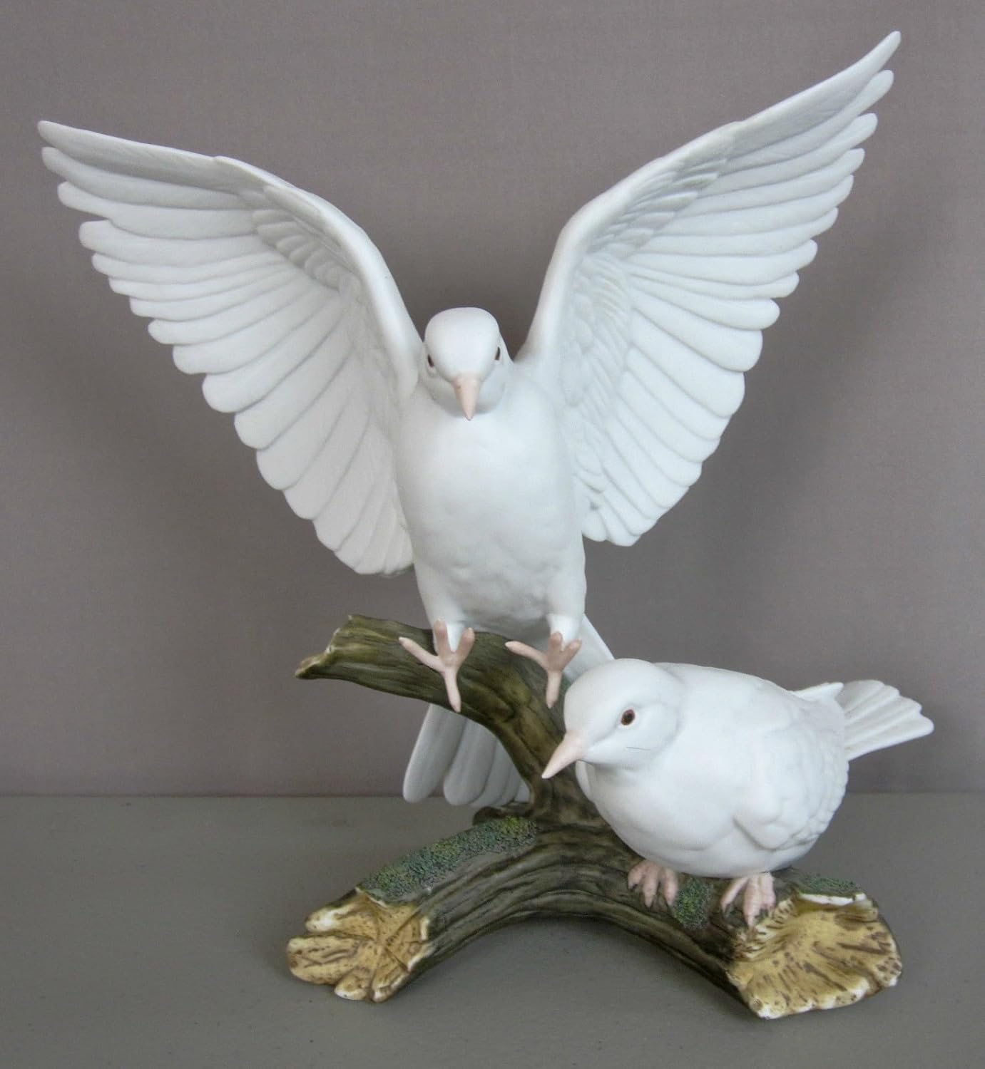 Vintage Homco Masterpiece Porcelain Two White Doves 1985