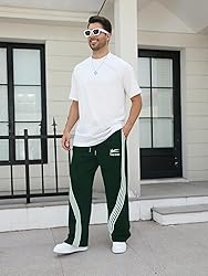 GORGLITTER Men's Baggy Wide Leg Sweatpants Y2K