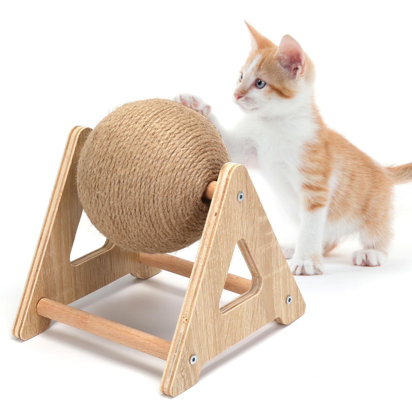 Photo 1 of Outamateur Cat Scratching Ball Toy, Sisal Scratching Ball with Stable Stand, Interactive Cat Exercise Toy for Interactive Play and Exercise