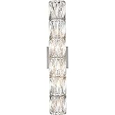 SAMTEEN Chrome Crystal Wall Sconce Contemporary 6-Light Crystal Sconces Wall Lighting Modern Nickel Wall Sconce Clear Glass W