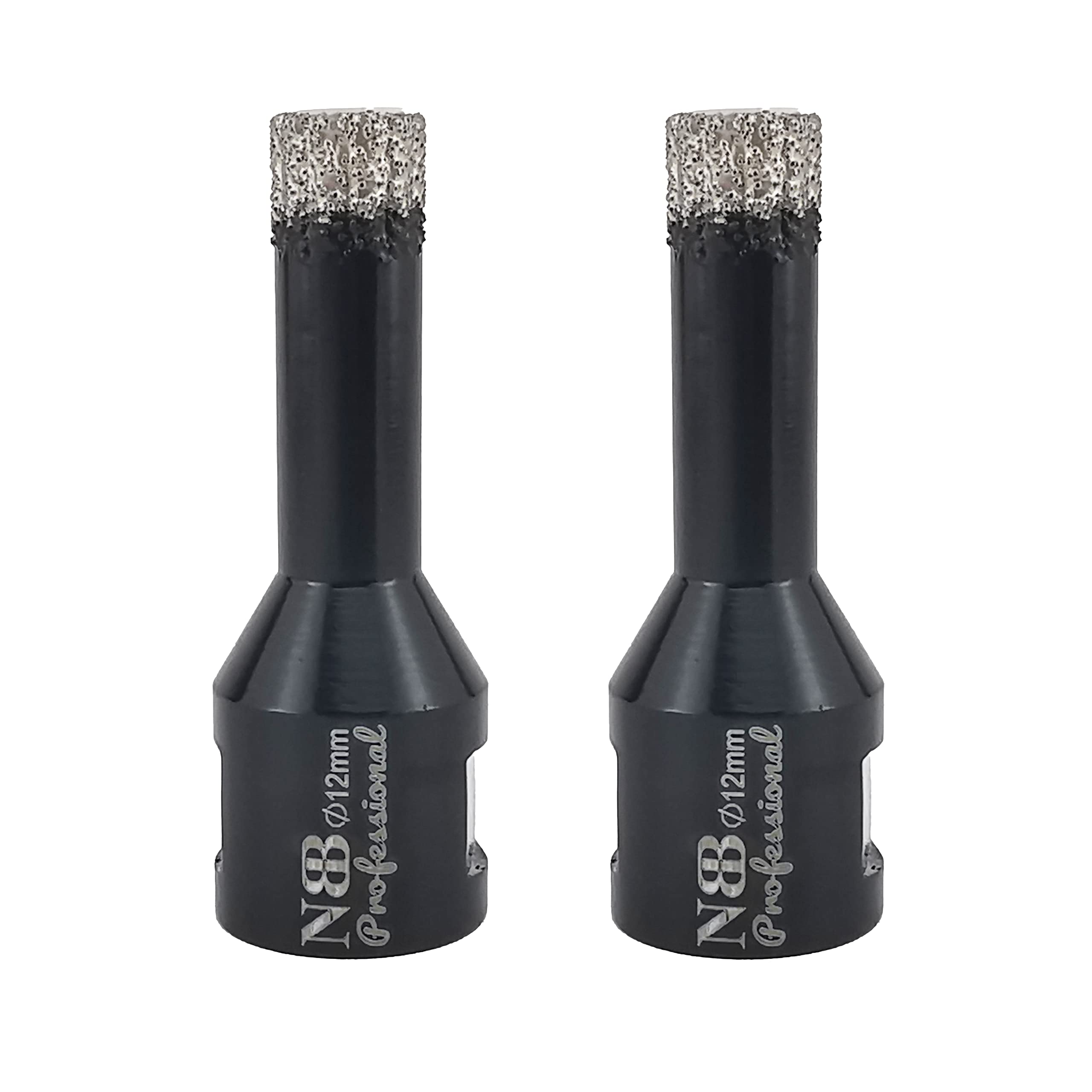 NBB Vacuum brazed Diamond Hole Saw with M14, for Dry or Wet Drilling Professionally on Hard Porcelain, Ceramic, Tile, Granite, Marble, Fast, Durable, for Angle Grinder (12mm x2pcs) — image 1