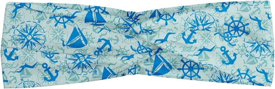 ABAKUHAUS Diadame Brújula, Banda Elástica y Suave para Mujer para