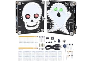 DIY Soldering Practice Kit, PEMENOL Skull Ghost Soldering Project with Flashing Slowly Light, Music and Power Switch for Halloween Decoration Learning STEM Education