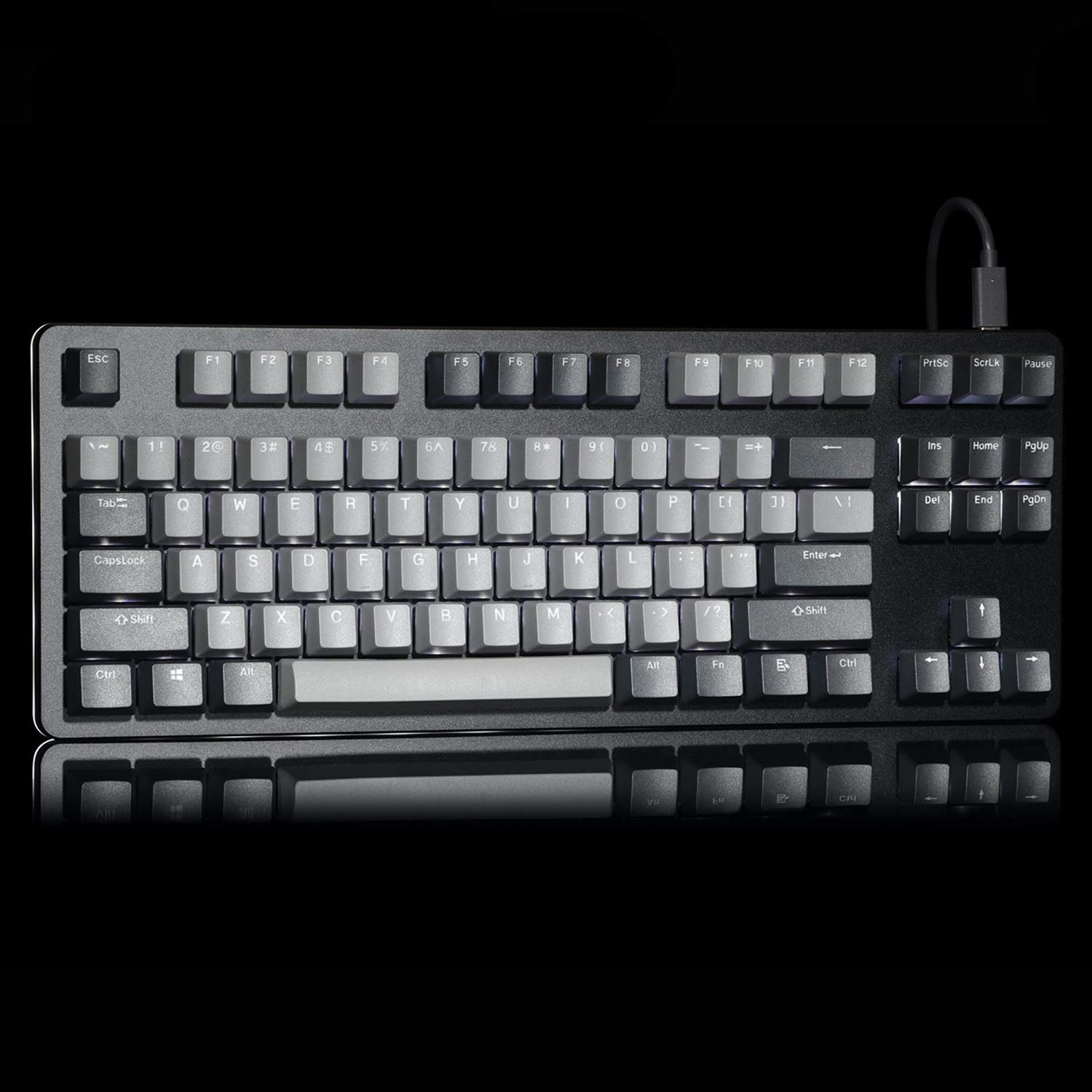 DROP CTRL Mechanical Keyboard — Tenkeyless TKL (87 Key) Gaming Keyboard, Hot-Swap Switches, Programmable Macros, RGB LED Backlighting, USB-C, Doubleshot PBT, Aluminum Frame (Halo Clear, Black)