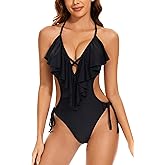 LXheysea Women's Flounce Cutout One Piece Swimsuit Sexy Monokini Bathing Suit