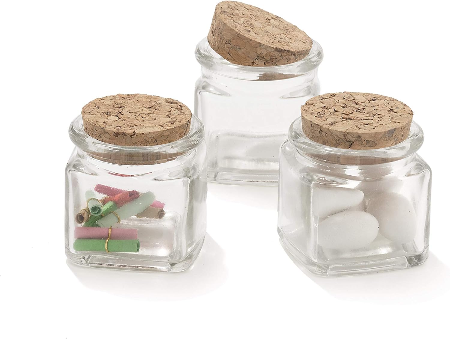 30 Pezzi Barattolo Vetro 100ML Con Tappo In Sughero Porta confetti