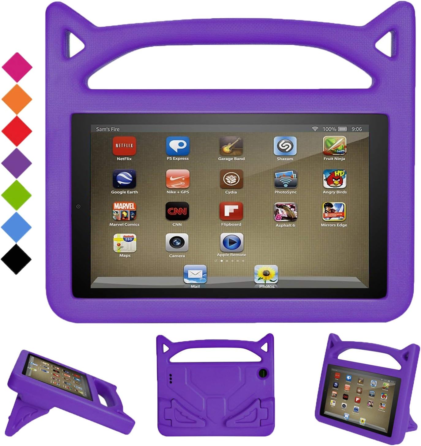 Kindle Fire Tablet 7 Case,Grand SkyGTOMY KidsProof Protective Cover with Handle Stand for