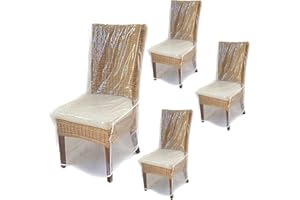 Evelots Dining Room/Kitchen Chair Cover/Protector-4 Pack- Heavy Duty Clear PVC Vinyl-No Dust/Spill/Pet Hair/Pet Claws, Easy Clean Slipcover