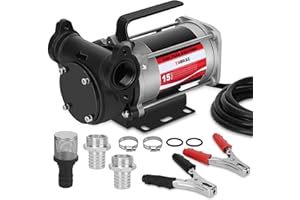 Fuel Transfer Pump YOHOME DC 12V Heavy-duty Cast Iron Gasoline Transfer Pump, 15GPM, Overheating Stability, Built-in Bypass Gasoline Pump Applicable To Gasoline, Diesel, Kerosene