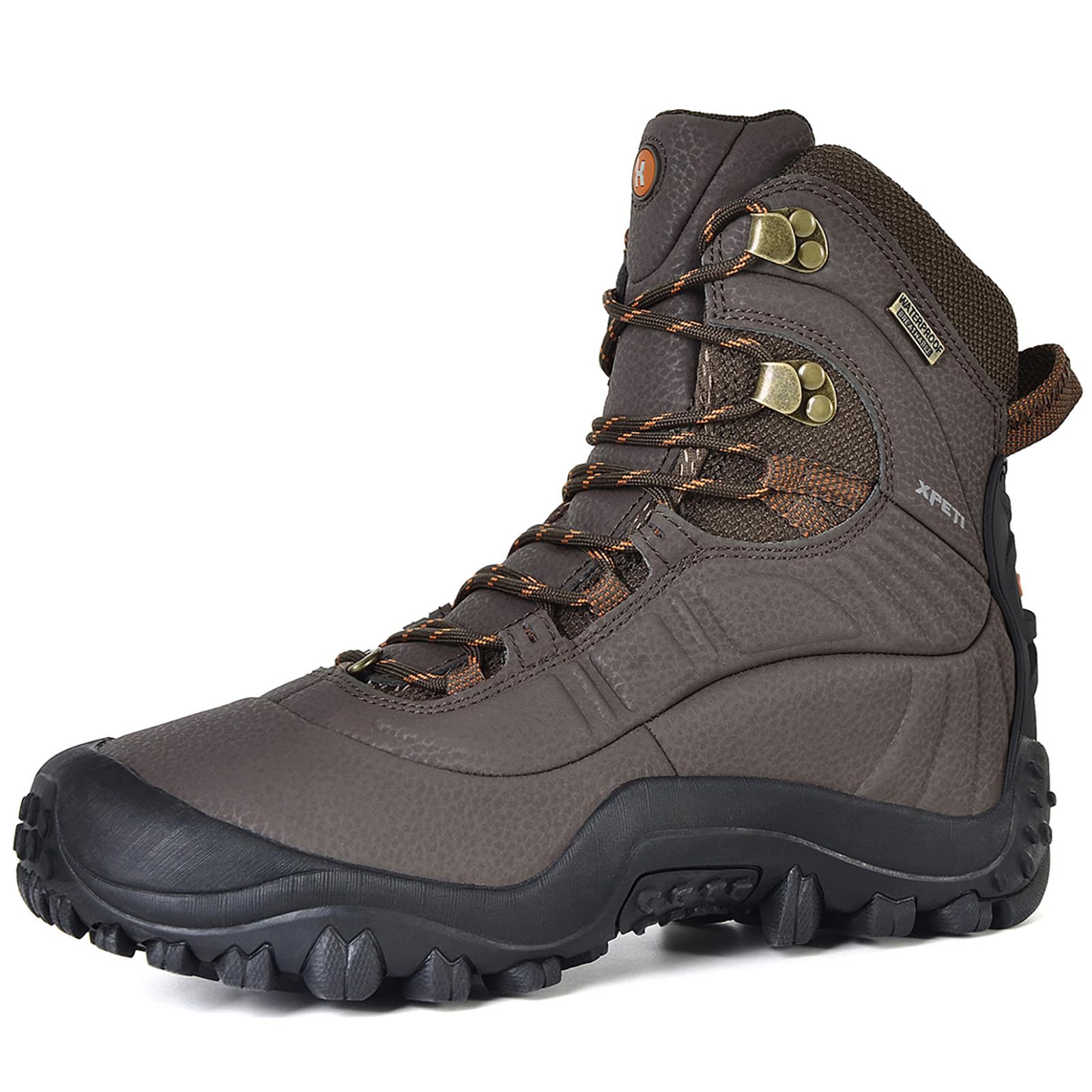 Photo 1 of XPETI Men’s Thermator Mid-Rise Waterproof Hiking Boot Insulated Non-Slip Coffee 12