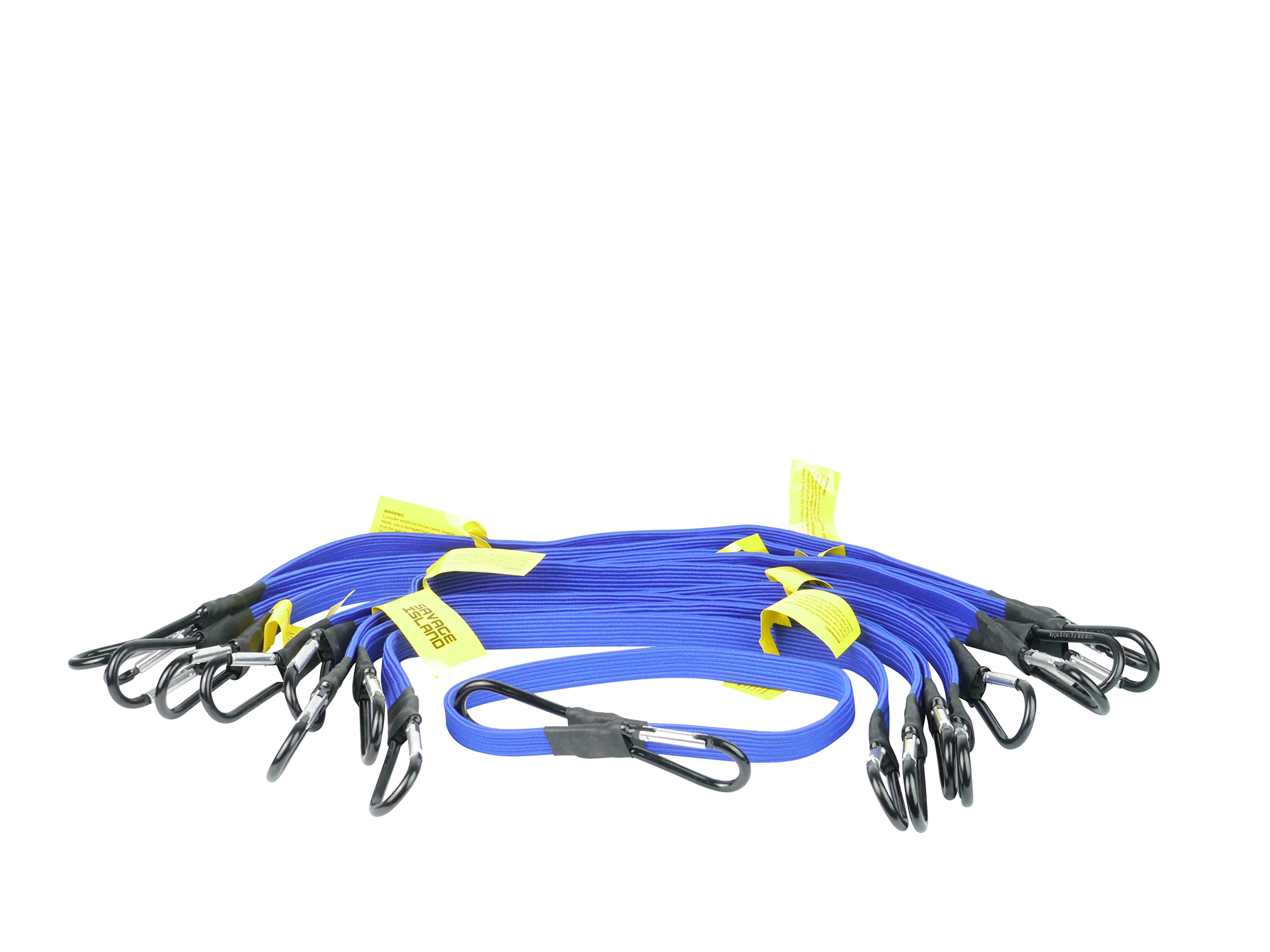 Savage Island 10 Pack Flat 17mm Bungees Bungee Cord with Carabiner Hook — image 1