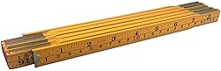 Binzer Folding Wooden Stick Ruler, Inch & Metric