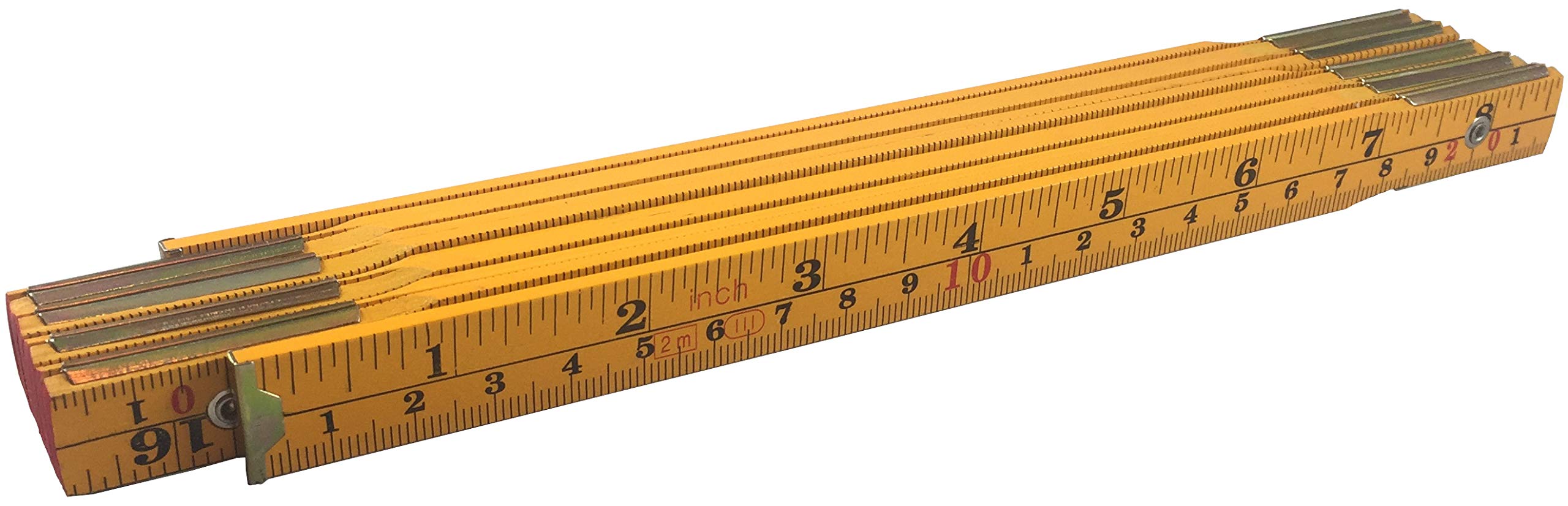 Binzer Folding Wooden Stick Ruler, Inch & Metric