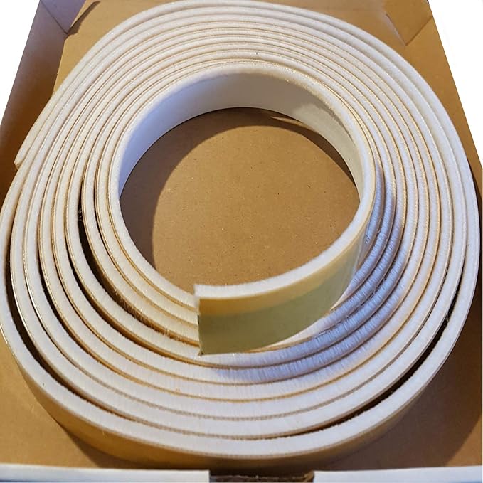 White Self Adhesive Surface Mounted Intumescent Strip with Brush, 5.2m