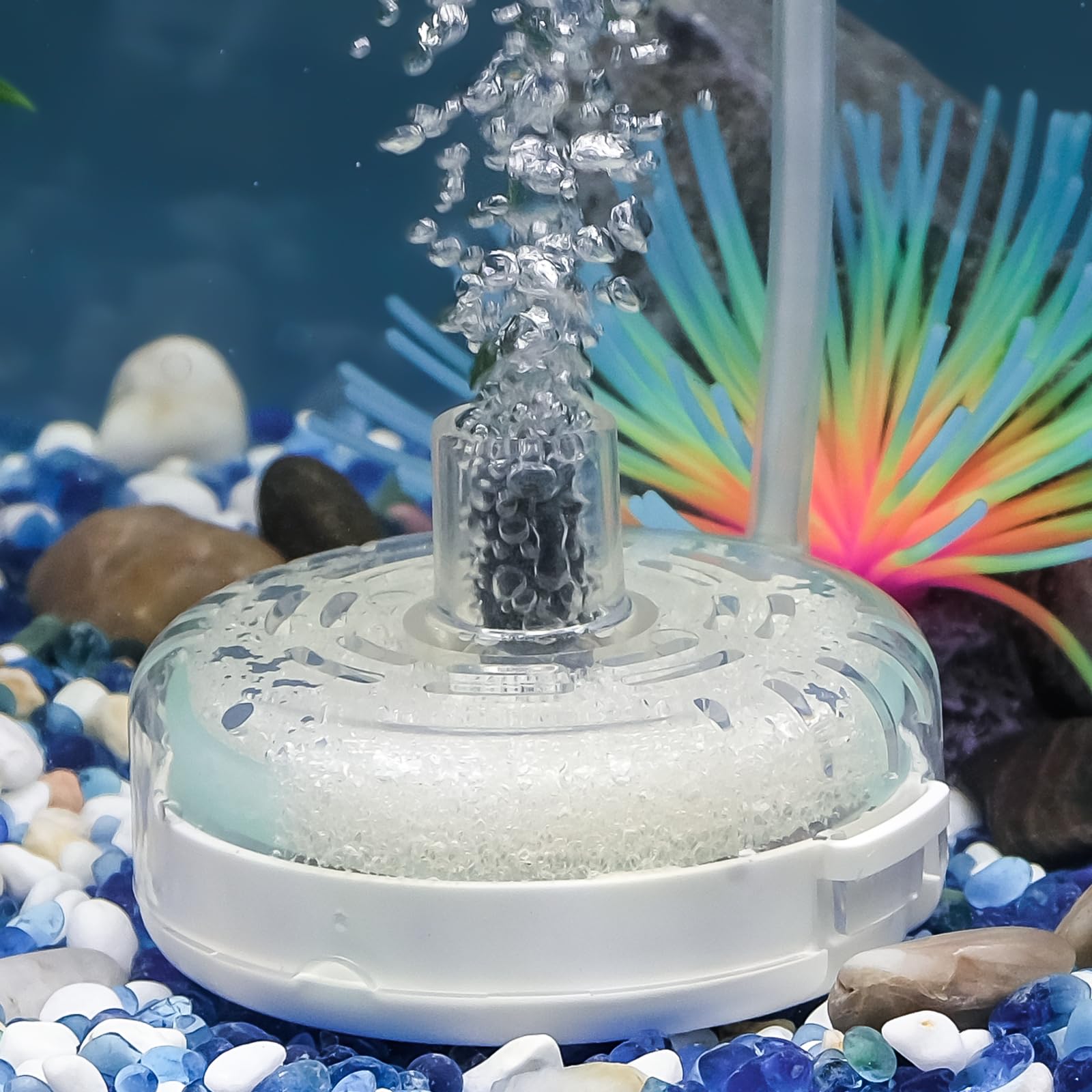 Pawfly Mini Aquarium Filter Quiet Betta Fry Shrimp and Small Fish Bio Filter with Foam and Filter Balls Submersible Filter for 20 L-75 L Fish Tanks (Air Pump Not Included)