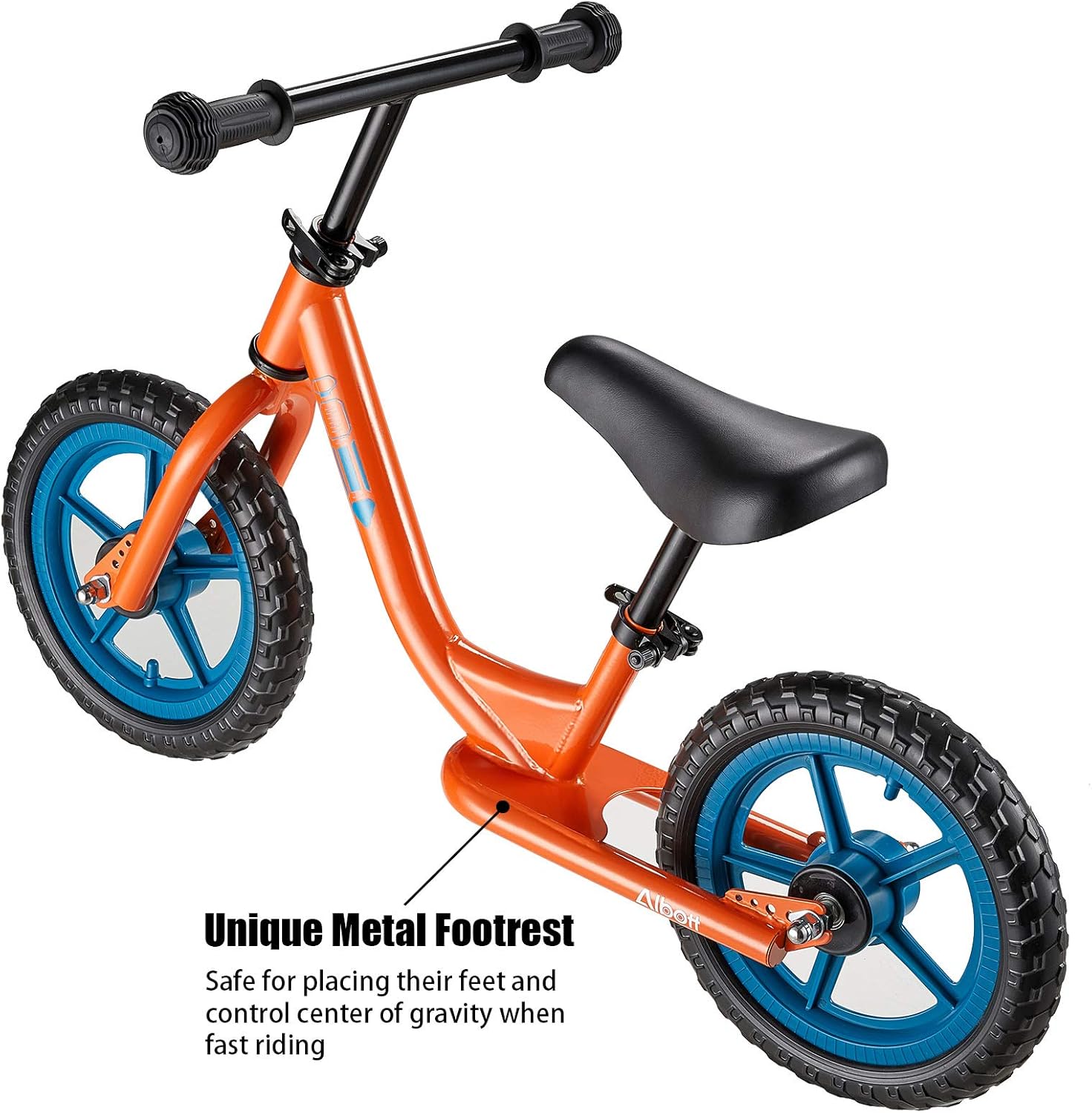Albott 12 Sport Balance Bike - Toddler Training Bike w/Adjustable Height Seat & Handlebar, Push Bikes for Toddlers No Pedal Scooter Bicycle with Footrest for Age 18 Months and Over(Orange): Sports & Outdoors