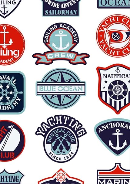 Amazon Co Jp Igsticker ポスター ウォールステッカー シール式ステッカー 飾り 420 594 A2 写真 フォト 壁 インテリア おしゃれ 剥がせる Wall Sticker Poster 004514 チェック ボーダー マリン ワッペン イラスト ホーム キッチン