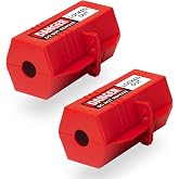 TRADESAFE Lockout Tagout Plug Lock - 220V, 6-1/2 x 3 inches, 2 Pack | Secures up to 2 plugs at once, fits 3-inch diameter plugs, supports up to 4 LOTO locks