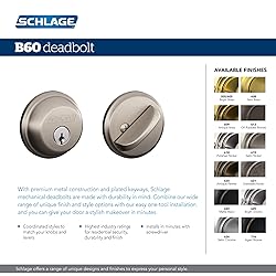 Schlage B60 N 619 Deadbolt, Keyed 1 Side, Highest