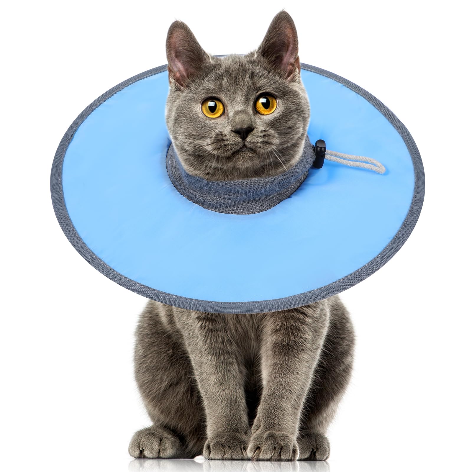Photo 1 of Cat Cone Collar Soft, Cat Recovery Collar to Stop Licking, Waterproof Cats Donut Collarr, Adjustable CatCollarr for Cats Kittens After Surgery, Catss Surgery Collarr (Light Blue)