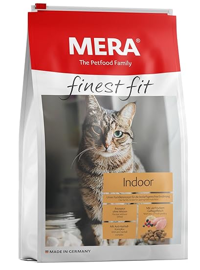 MERA finest fit Indoor Katzenfutter – Trockenfutter für Hauskatzen mit viel frischem Geflügelfleisch – Rezeptur ohne Weizen f