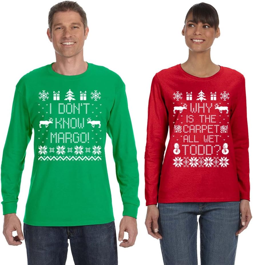 SignatureTshirts Matching Couples Long Sleeve Tee Why is The Carpet All Wet Todd and Margo Shirt