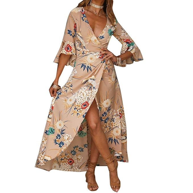 Chiffon Tunic Dress Women Boho Beach Party Dress Casual