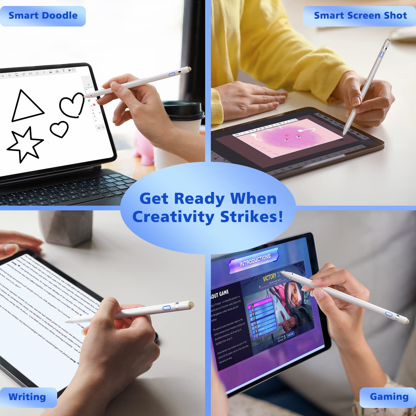 MoKo Stylus Pen for iPad, Apple Pencil 1st/2nd Gen Compatible: iPad Pro 12.9/11