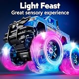 Winstico Monster Truck Toys 2 Pack Glow Lights Inertial Pull Back Cars for Kids view 2