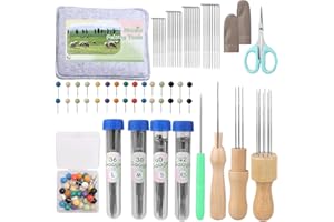 BAGERLA 118PCS Needles Felting Tool Kits, Wool Felting Tools with 80 PCS Needles Felting 3 Models Wooden Handles Large Felt Pad, 4-Sizes Felting Needles for Various Felting Projects