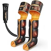 ITCPRL Leg Massager with Heat and Compression, Foot Calf & Thigh Massage for Circulation and Pain Relief, Leg Compression Massager with Handheld Controller 3 Intensities 6 Modes